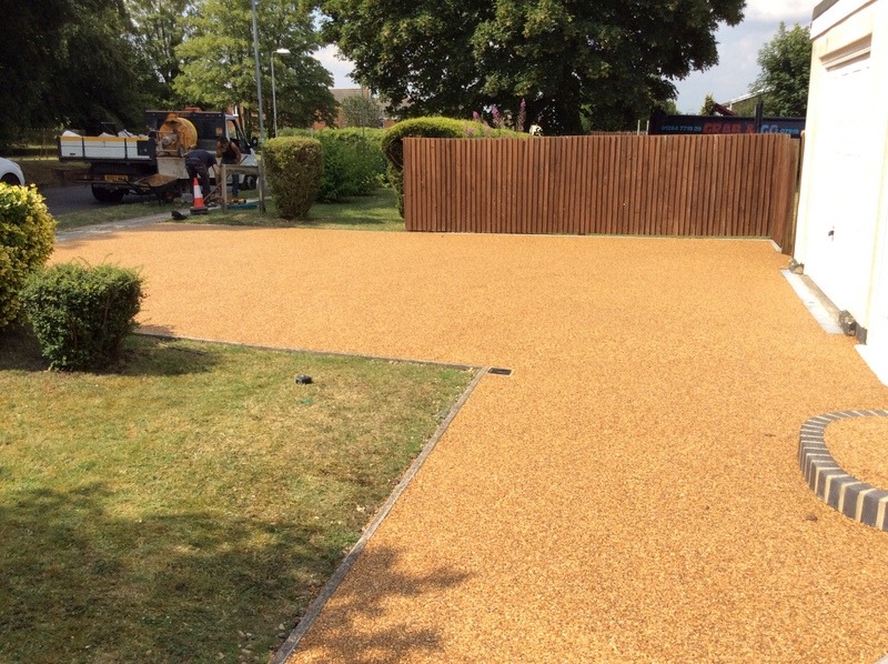 completion of resin surfacing for driveways