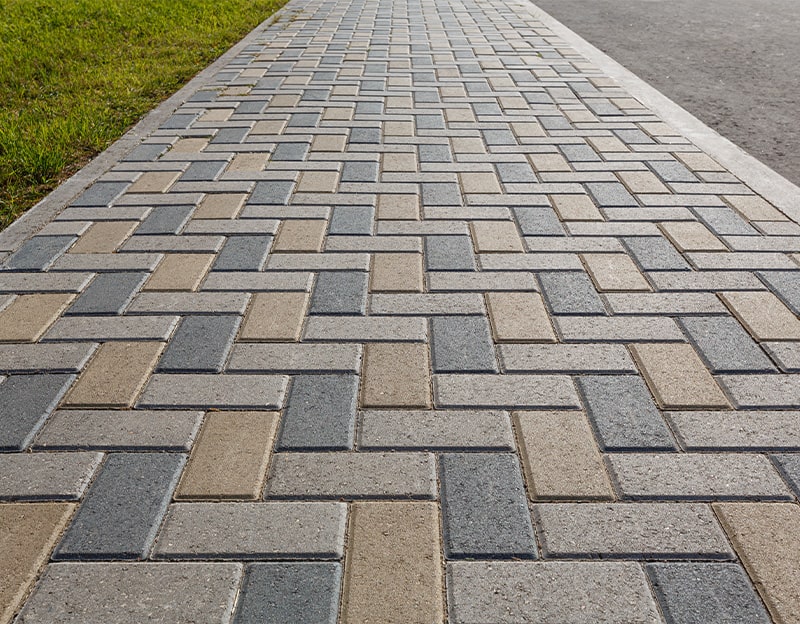 finished surface of block paving