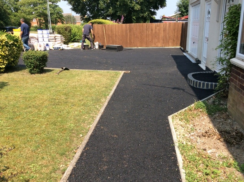 resin driveway surfacing in process Salisbury